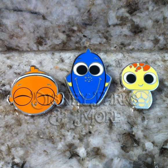 Disney Parks Finding Nemo Pin Set Pixar Fest Dory Nemo Squirt Kawaii Disneyland - Picture 3 of 4
